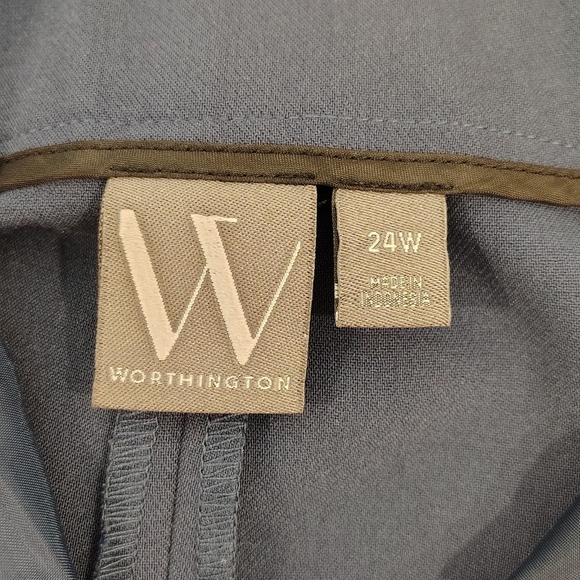 Worthington Dress Pants Trouser High Rise Straight Womens Plus Size 24W Navy - Picture 8 of 12